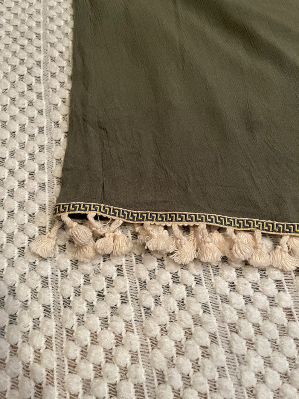 NWT Spence Sage Green Embroidered Tassel Dress Size 10 Boho Cottagecore - Picture 5 of 13